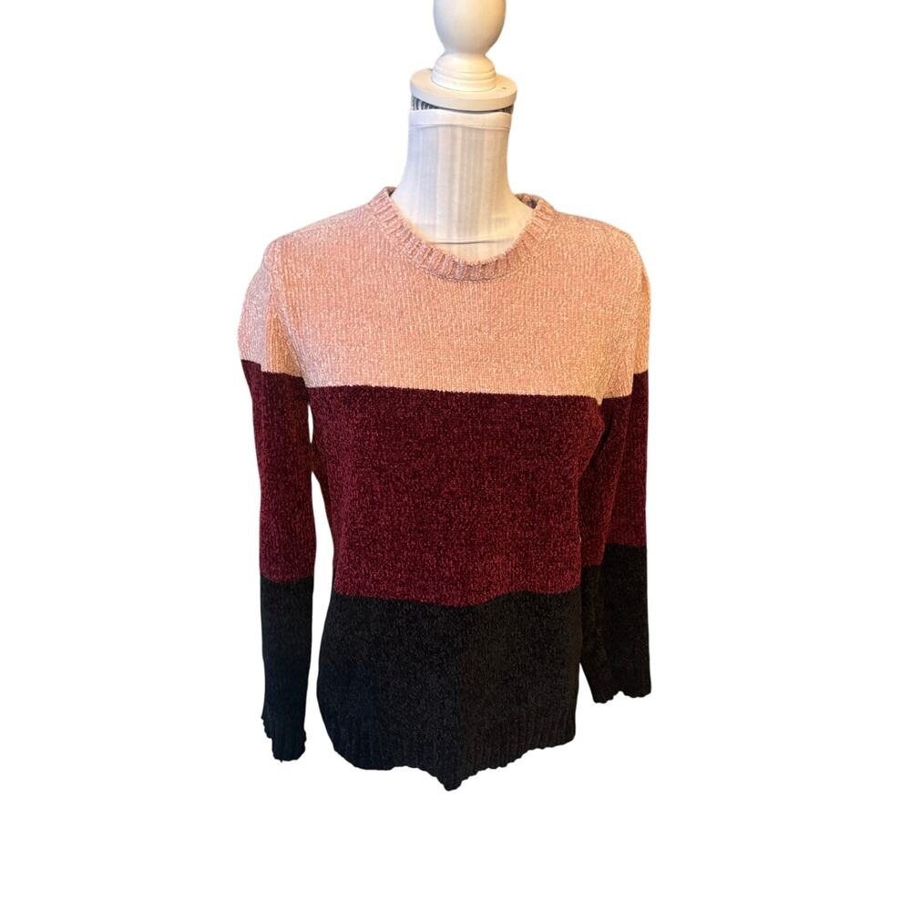 Karen Scott Chenille Colorblock Pullover Sweater Size XS